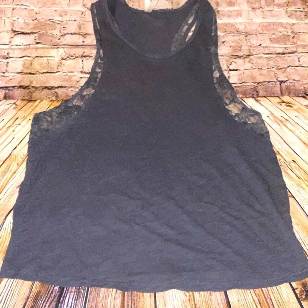 Lace Trim Racerback Tank w/Wide Arm Holes